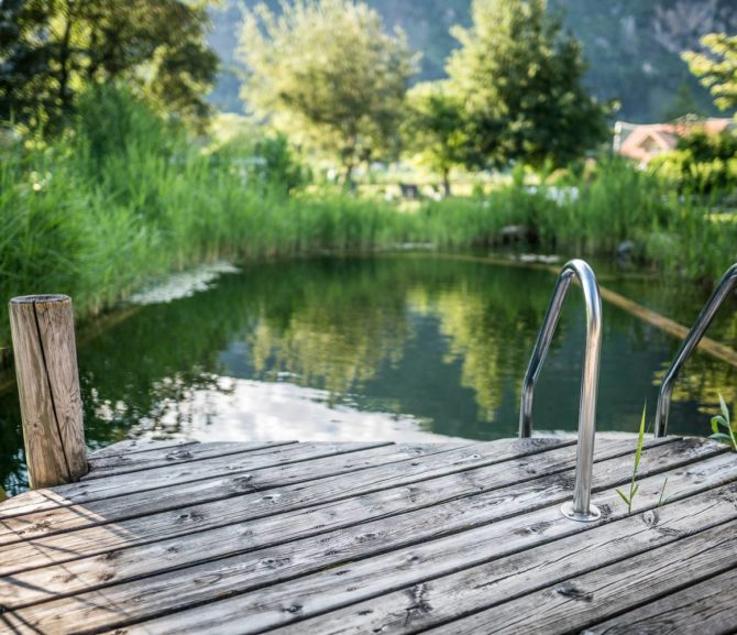 Badeteich in unserem Traumgarten im Hotel Trattnig am Millsätter See